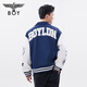 Junge London [Baseball Boy] Herbst Herumn Männer und Frauen gleiche Jacke Farbbündel Print Academy Style Mode Baseball Uniform N12003 Navy Blue Regular XL