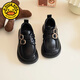 G.duck Girls' Small Leather Shoes Spring and Autumn Black Children's Performance Shoes Soft Sole British Style Student Princess Loafers for Middle and Large Children 929 Black 34 Inner Length 20.8cm