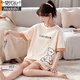 Modal pajamas for women in summer pure cotton cute thin student shorts for spring and autumn two-piece suit for outdoor wear GXT6630 L (recommended 95-115Jin [Jin equals 0.5 kg])