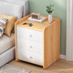 Oumao Bedside Table Light Luxury Simple Modern Bedside Storage Rack Italian Storage Cabinet Small Ins Style Bedroom Storage Cabinet Three Drawers Warm White (Upgraded Model)