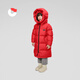 Kindermädchen-Kinder-Down-Jacke mit langen, dicken, hochgefüllten samtwinddichten und warmen mittelgroßen Kinderbaby Winterjacke China Red 110