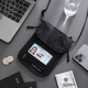 Potravel.Design Crossbody Passport Bag Rfid Antir-theft Bolsa de almacenamiento de almacenamiento Caso de protección de cuello Tarjeta de teléfono móvil Billetera Negro