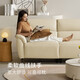 Gujia Home Mobiliario Sofá de cuero funcional simple moderno sofá Sofá Cabeza de backrest Soom Soom Soom 6197 [Glutinoso Rice White] De cuatro personas Right Electric Electric