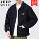 Jeep (Jeep) Jacke Herren Frühling und Herbst 2025 Neues Hemd Revers Herbst Herren Work Jacke Frühherbst-Jacke Top [Upgrade-Version] K12806 Black [Empfohlen 180-200jin [Jin Equals Equals]] 5xl