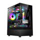 SUMTAX Xuanwu MINI gaming computer desktop main box vertical air duct air cooling/M-ATX motherboard/240 water cooling/270 sea view room/4090 graphics card new model-Xuanwu MINI-black USB2.0 acrylic side view