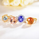Millais natural colored gemstone citrine ring ruby sapphire jewelry 18K gold diamond aquamarine ring tanzanite in stock ready to ship 3.5ct emerald ring hand size 15# (90)