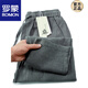 Romon Baumwolle und Leinenhosen für Männer gerade losen Sommer dünne elastische Taille weißer chinesischer Stil-Leinenhosen für Männer Khaki XL 120-140jin [Jin gleich 0,5 kg]
