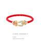 Kuang Yi 18K gold horseshoe buckle bracelet, red rope bracelet for male and female friends, non-fading, gift for friends, large rose gold horseshoe buckle, red rope 18cm