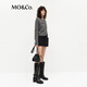 MO&Co.Short spring skirt with merino sheep wool low waistband lining with belt MBE1SKTT11 black S