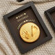 Full Moon Baby Hands and Footprints Mud and Fetal Hair Commemoration Hundred Days Hands and Footprints Commemorative Photo Frame Baby Newborn Hands and Footprints 12-inch Walnut Year of the Snake Exclusive Warm Light