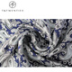 T / t / vingt-vingt écharpe en satin masculin de soie masse fleur de stentat à la soie square carrée du cou de couche vintage fleur fleur bleu gris carré écharpe 7028 élégant. Paisley bleu