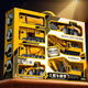 Excavatrice en alliage pour enfants Toys Boy mélange du bulldozer Crane Car Engineering Car Set 1-3 ans 4 Storage surdimensionné 4 ALLIAG ENGINEERING CAR B FORMINE