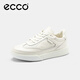 ECCO flat shoes for women, Ni Ni's same style cowhide sneakers, lace-up casual sports shoes, street 272803, white/off-white 27280356946 39