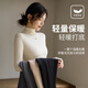 Langsha turtleneck bottoming shirt for women with warm and close-fitting spring and summer antibacterial and anti-mite black long-sleeved T-shirt brushed thermal top