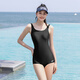 
Huili swimsuit women's swimming pool professional racing one-piece quick-drying large size slimming swimsuit 15124H dark blue L