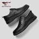 Seven Wolves official men's toe layer cowhide leather shoes men's casual shoes business workplace formal shoes men's black 40