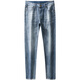 Falamone Armani Hong Kong Trendy Marke Leichte Blue Jeans Herren Sommer Dünne koreanische Stil Schlanke Casual Hosen Hellblau 9901 Frühlings- und Sommer-neuer Stil 28 = Taille 2 Fuß 1