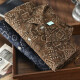 Trabajo estadounidense Camisa Flowe Flowe Flower Flower Literario Retro Retro Británica Nicho de miele de manga larga Tendencia azul marino 9717-cph 3xl [sugerido 160-180Jin [Jin equivale a 0.5 kg]]]