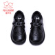 Fuluo Mi Girls Genuine Leather Shoes Spring and Autumn British Style Performance Fashion Shoes Children's Black Breathable Shoes Black 29
