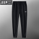 JEEP SPIRIT吉普纯棉运动裤男夏季薄款大码宽松男裤中老年爸爸休闲裤子春秋季 7027直筒黑色 2XL