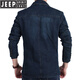 JEEP SPIRIT2025 Spring and Autumn New Denim Suit Men's Casual Loose Large Size Youth Denim Suit Jacket Dark Blue M