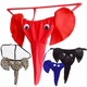 Jiabaidao Cartoon sexy Männer sexy Unterwäsche Elefant Tanga T-Pants Sexy Unterwäsche Elefant Unterwäsche Schwarz Einer Größe