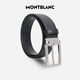 Montblanc Montblanc Nadel Schnalle Schwarzer einseitiger Gürtelgürtel 3,5 cm 114435 Geschenk