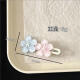 Jelly hairpin super fairy fine glitter pink flowers sweet temperament bangs side wavy clip hairpin headdress for women double-pair jelly cherry blossom 1 package
