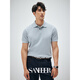 
SANHEER [Estoric Gentleman] 120S long velvet cotton breathable hole-pulling process Summer lapel short-sleeved T-shirt DAT983 Sunny Blue L /50