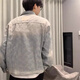 Yiran-branded jacket men's spring and summer new American high street old washing lapel trendy brand handsome loose and versatile denim jacket men light blue L [Suggested 105-125 Jin [Jin equals 0.5 kg]]
