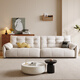 Gujia Home Fabric Sofa Direct Living Room 2024 New Cat Claw Cloth Anti-Scratch Small Apartment Minimalist Modern Cream Style 2603 Ivory Color丨2.2m丨[Sponge + Latex + Space Cotton] Russian Solid Wood Frame