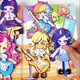 Botuba Little Pony Little Little Book Freundschaft Magic School Kinderspielzeug Mädchen spielen Hauskarte Set ruhige Buchabzeichen + Pocket Pack Set Ziyue Style