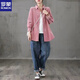 ROMON 2026 Literary Retro Corduroy Long Sleeve Shirt Women's Outerwear Versatile Casual Shirt New Autumn Velvet Top Pink M Recommended 90-110Jin Jin equals 0.5 kg