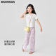 moonkids女童冰丝防蚊裤2025夏季新款儿童凉感阔腿裤女孩休闲夏装薄款裤子 15258紫色阔腿裤 160 cm
