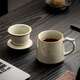 Xiyuanji Ge Kiln hand-painted tea cup ceramic tea separation cup office filter tea cup water cup male and female cup with lid Ge Kiln hand-painted dandelion Qingfeng filter tea cup simple decoration