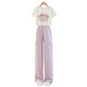 Disney Girls Summer Suit Set 2025 Neue modische Kinder im Internet Promi Summer Style Junior High School Schüler Großer Kinder Kurzarm Zweiköpfig Set 15029 Purple + 9889 White 150 cm