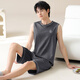 
Pajamas men's summer pure cotton sleeveless vest summer teenager large size men's thin casual home clothing set YDY13657 XL code (recommended 120-140Jin [Jin equals 0.5 kg])