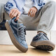 Xiluochi Canvas-Schuhe für Männer im Frühling und Sommer Neue Flat-Soled-Kee-resistente Sportschuhe Vielseitige Nischendesign Trendy Casual Schuhe für Männer grau und blau 42