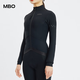 MBO Autumn and Winter Women's Fleece Long Sleeve Cycling Jersey Lightyear Road Cycling Top Black S