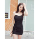 Die Nisi-Nachtclub Sommer Neuen Stil mit Brustpolster außerhalb schulterfreier Brustrock mit Temperament und lassen Sie Sie schlank und sexy eng mit Hüftpackrock einstufigem Kleid weiß (mit Brustpads) M (95-105jin [Jin gleich 0,5 kg]))