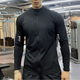 OIMG American fitness clothes men's sports long-sleeved cycling jacket quick-drying slim stretch running training zipper cardigan gray XL recommended 140-160Jin Jin equals 0.5 kg