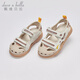 DAVE&BELLA children's mesh sandals summer non-slip boys toddler shoes children's casual shoes fashionable baby boy shoes khaki ready stock 26