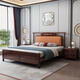 Yuyang Bed New Chinese style black gold wood solid wood bed 1.8m 2m double bed bedroom furniture wedding bed 9902# Wujin wood bed [联文免] 1.8*2.0m [silent bed board]