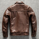 Jeep Spirit Oil Wachs Kopfschicht verdickte Kuhlatten 1,5 mm echter Leder-Lederjacke Herrenleder Jacke Herren Revers großer Jacke Herren brauner Kuh 3xl Vorverkauf für 10 Tage