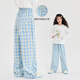 
Disney girls suit spring and autumn children 2025 new spring suit fashionable girls fashionable street sweatshirt plaid pants spring 15266 blue + 4916 gradient 140 cm