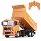 Alloy version remote control dump truck dump truck children's simulation engineering vehicle remote control truck truck electric vehicle toy handle remote control dump truck project yellow 3 sets of charging battery packs 1 random dinosaur