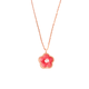Youshu 18K gold pink peach blossom necklace for women, light luxury sterling silver gold-plated sweet cherry blossom clavicle chain four-leaf clover trendy pink peach blossom necklace