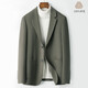 DK Brand Herren-Kleidung 100% reine Wollanzugjacke für Herren doppelseitig Tweed Coat Kurzer Herbst- und Winterstil lässig und vielseitig Mida Green M.
