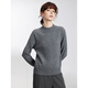 ELLE 100% sheep wool turtleneck sweater for women 2025 autumn and winter new base warm inner wool sweater light gray (half turtleneck upgraded version) XL