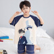 Danzi Party Children's Pajamas Boys Summer Pure Cotton Cotton Thin Shot Shorts Установите домашний костюм для мальчиков среднего размера 694#-T Nezha один размер 8 размер (предполагаемое высокое 90-103)